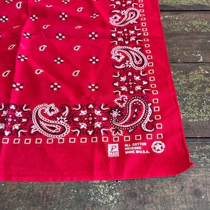 Vintage Red Paisley Bandana: Paris Brand Cotton Neckerchief, USA Made