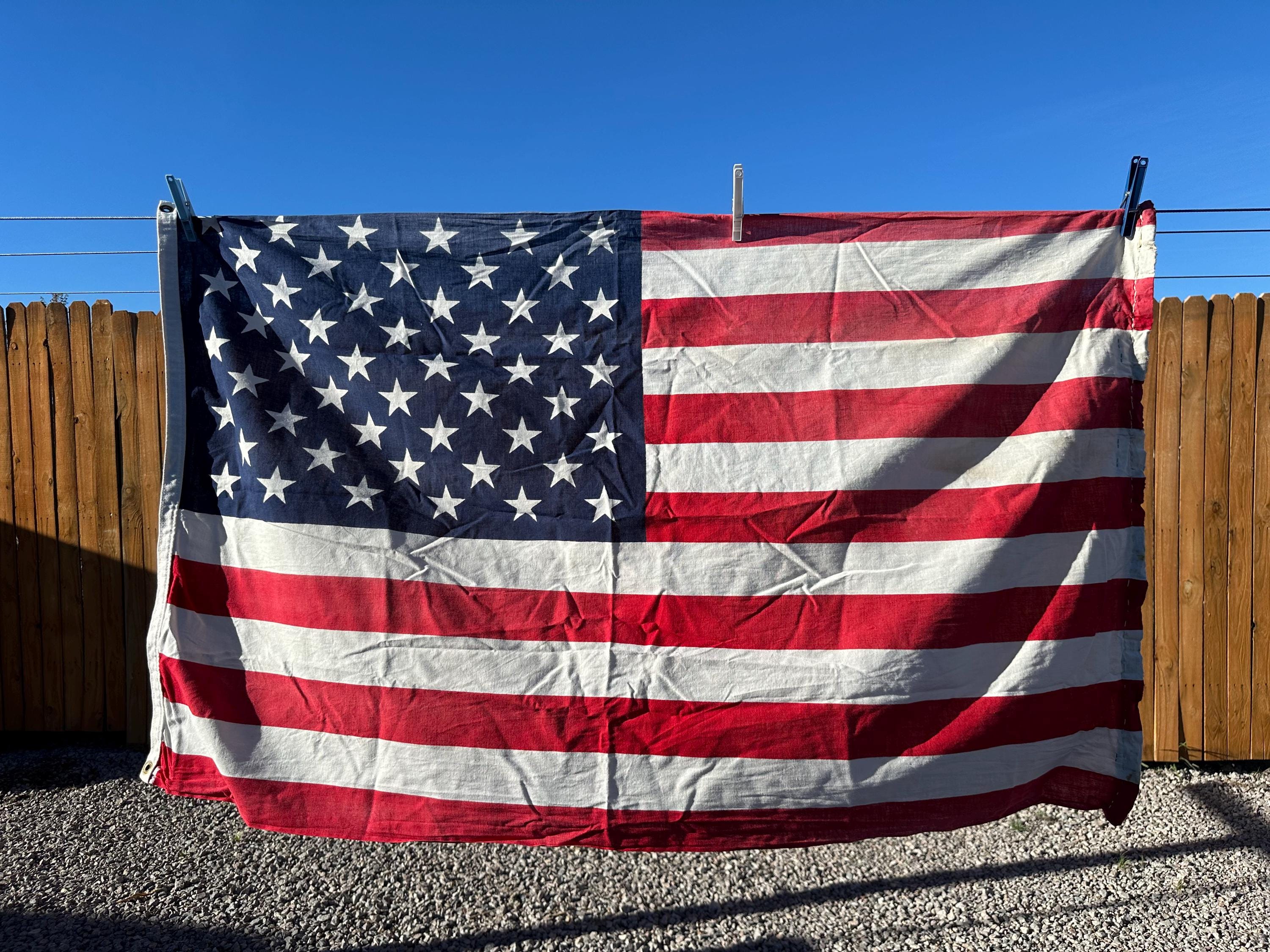 Vintage 50 Star American Flag - Etsy