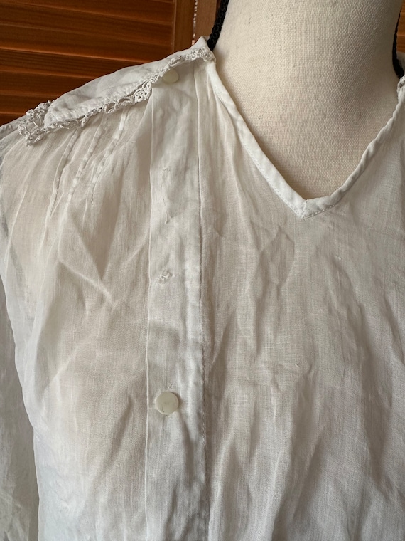 Lovely 1900s VINTAGE BLOUSE COTTON Sheer Victoria… - image 5