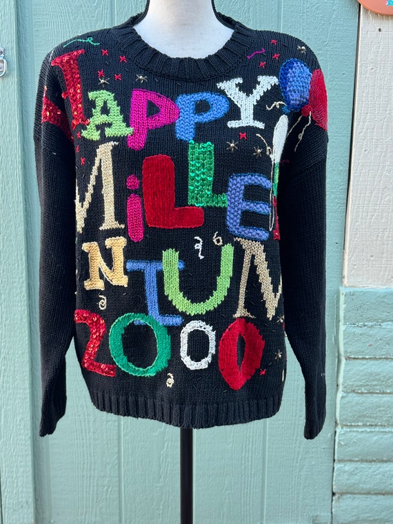 New Year 2000 AwESOME BEADED HAPPY MILLENNiUM Emb… - image 8