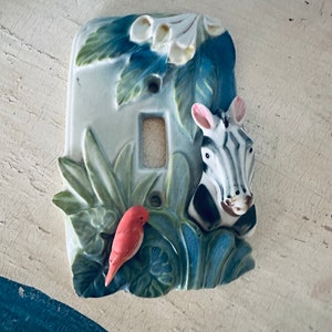 Vintage ZEBRA SWITCH PLATE Cover EXOtIC BiRD Outlet Cover image 6