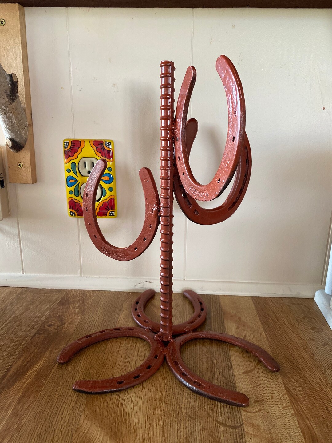 Vintage HORSESHOE MUG Display RACK Rebar & Horseshoes Etsy