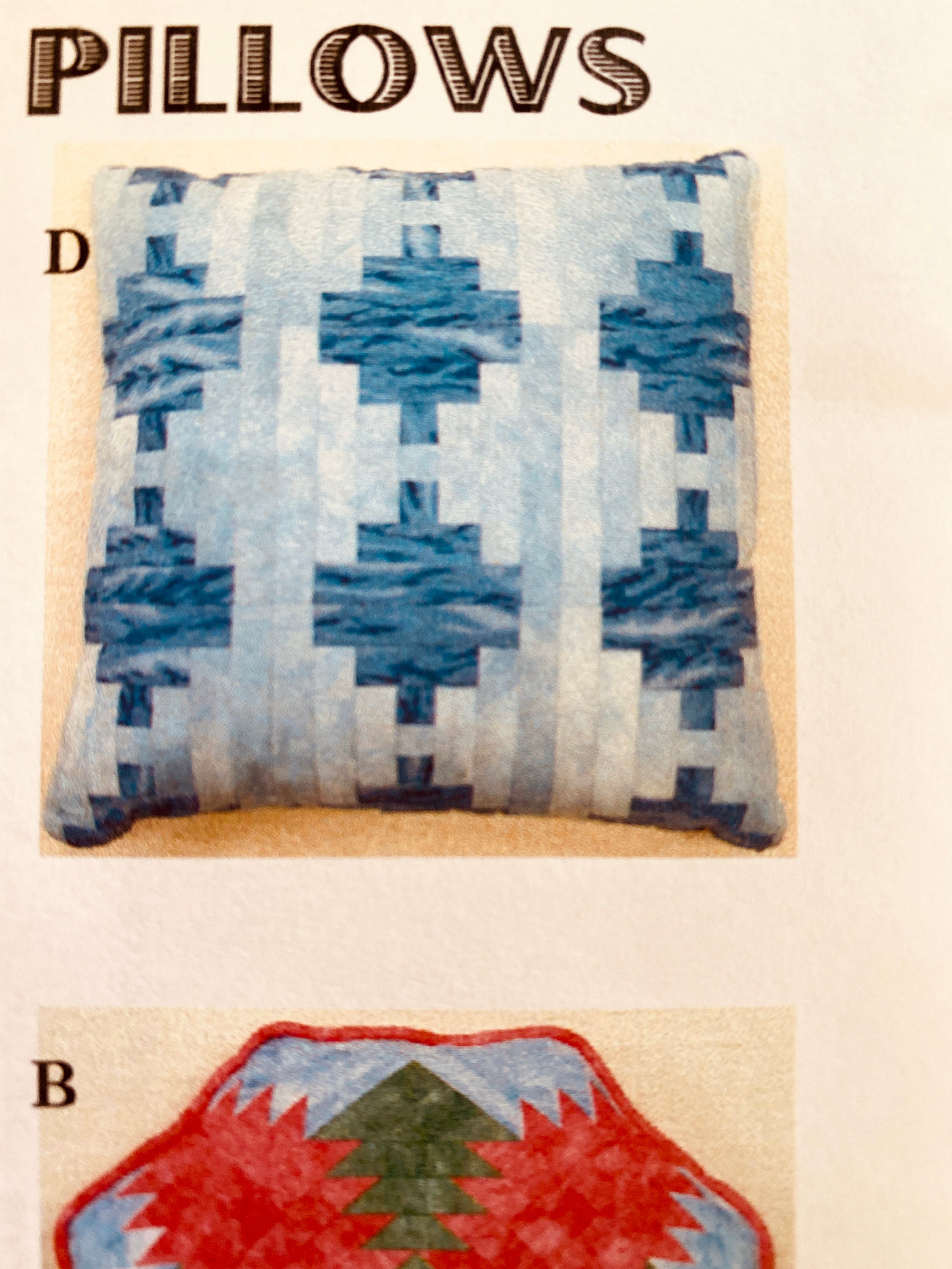 Vintage LOG CABIN Pillow PATTERN Quilt Etsy
