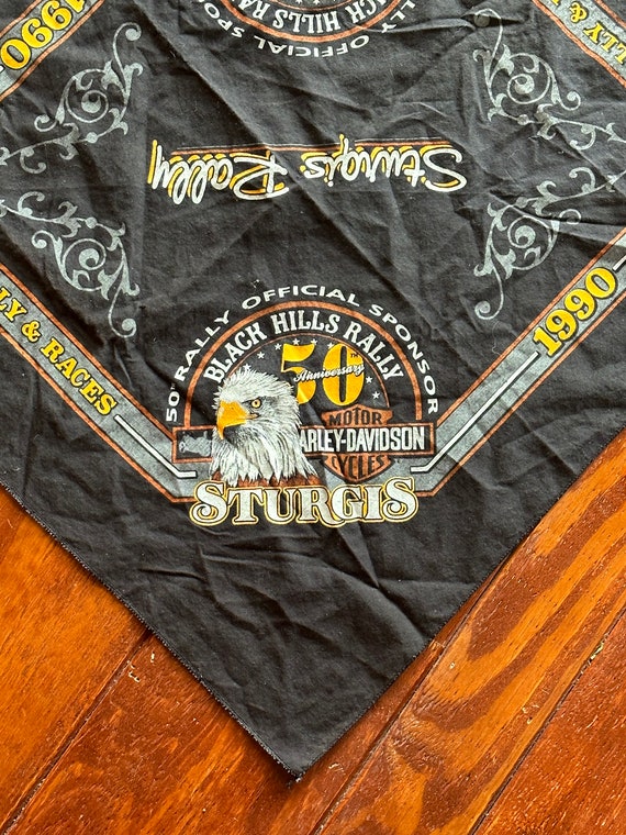 ViNTAGE 1990 StURGIS HARLEY MOTORCYCLE BANDANA - image 6