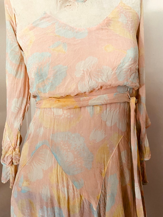 1920's Silk FLAPPER DRESS GATSBY Vintage As Is Fl… - image 7