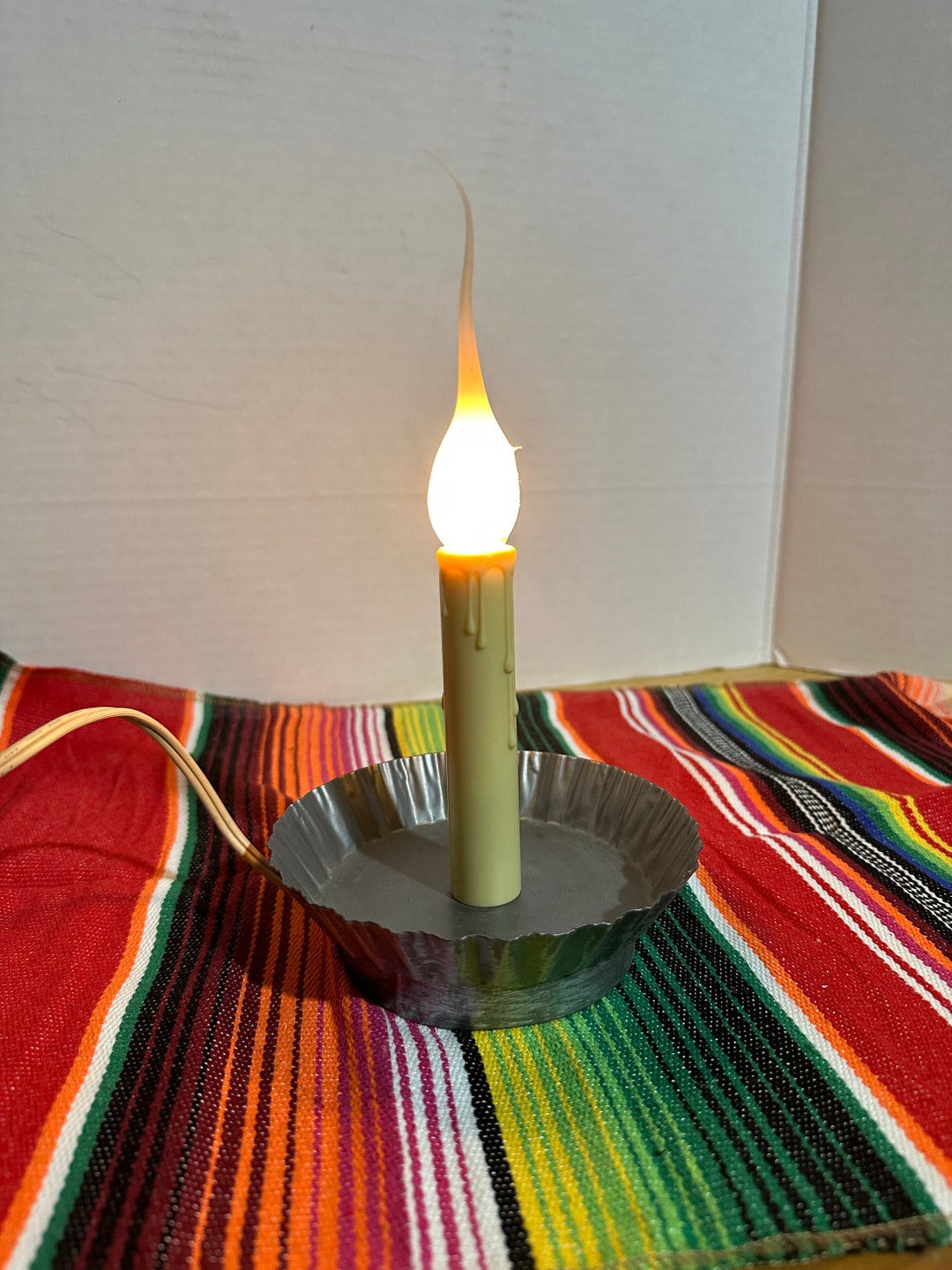 Vintage Tin CANDLE LAMP antique Copy Etsy