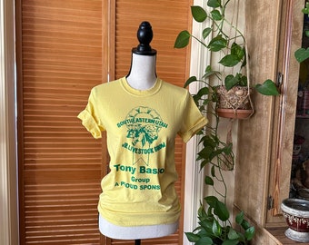 Sweet ViNTAGE UTAH T SHIRT LiVESTOCK ShOW State Fair ToNY BaSSO Small YOuTH Yellow F F A