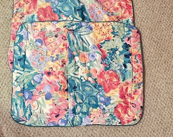 Vintage Floral Pillow Shams: Colorful Abstract Print, Standard Size