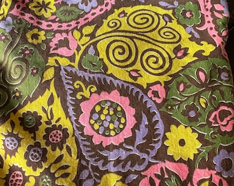 Awesome ViNTAGE ABSTRACT PAISLEY FABRiC 1940’s 1960’s