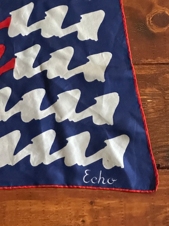 LoVELY ViNTAGE SiLK SCARF ECHO AbSTRACT PATTErN 1… - image 6