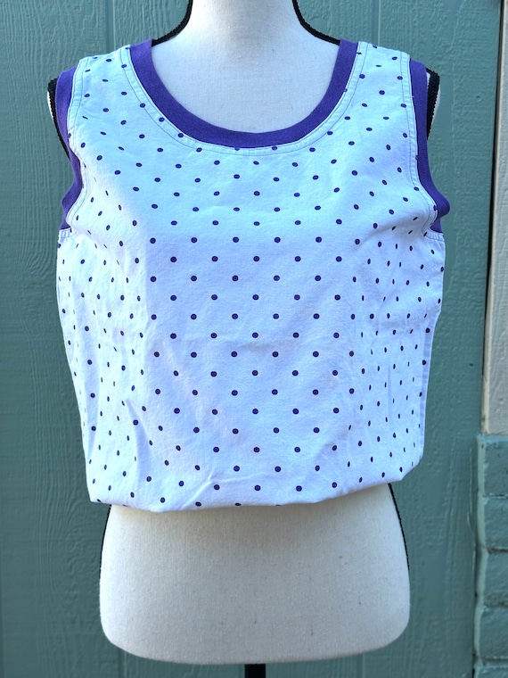 Eighties Cropped ToP VINTAGE POLKA DOT T Shirt 19… - image 8