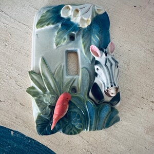 Vintage ZEBRA SWITCH PLATE Cover EXOtIC BiRD Outlet Cover image 8