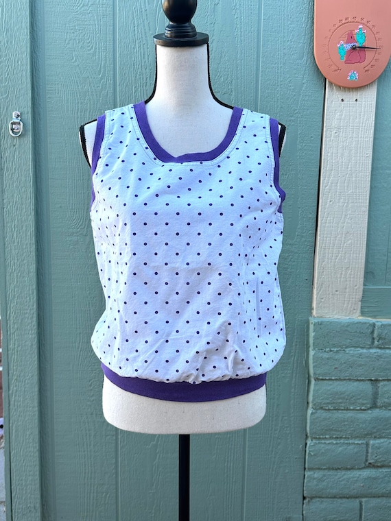 Eighties Cropped ToP VINTAGE POLKA DOT T Shirt 198