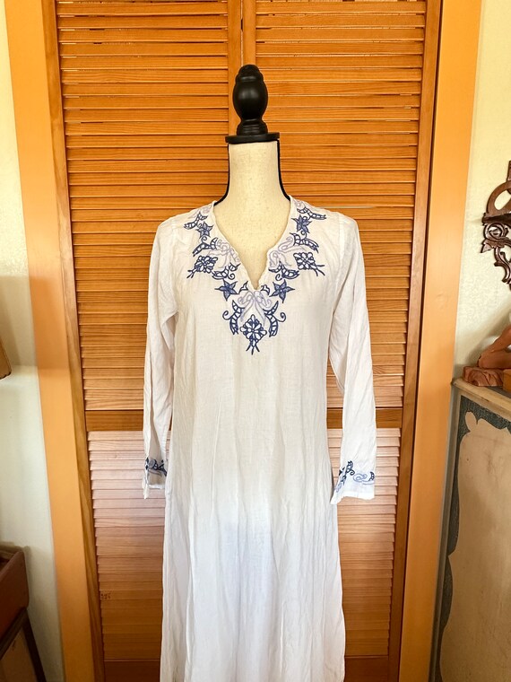 Lovely VINTAGE Embroidered KAFTAN DRESS Beach Cov… - image 10