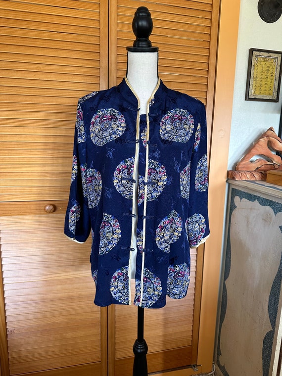 BeAUTIFUL TANGZHUANG Vintage RAYON Chinese BLOUSE… - image 2