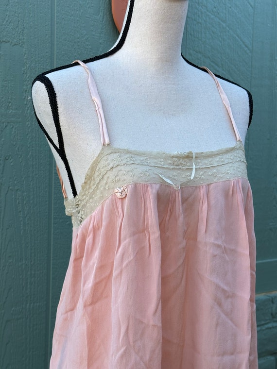 ANTIQUE Gorgeous 1920s SiLK CHEMISE NIGHTIE Slip … - image 3