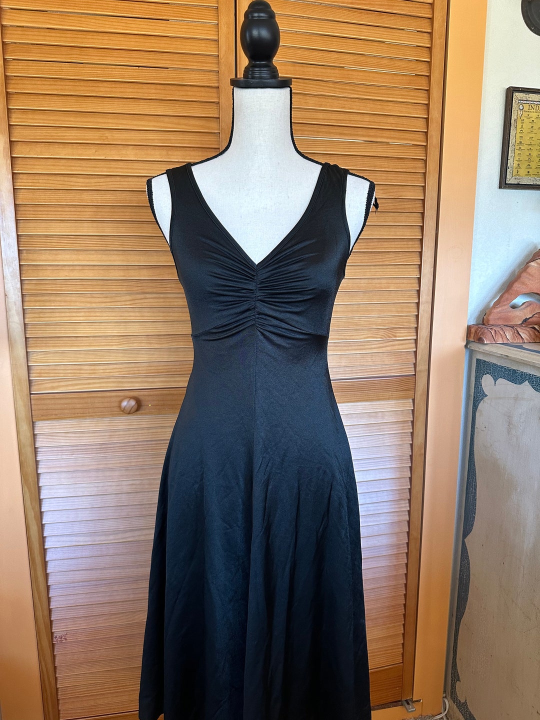 Classic 70s LOVELY Vintage COCKTAIL DRESS Black Nylon Small - Etsy