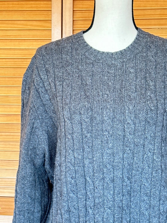 Wool SWEATER Vintage FISHERMAN KNIT Cable L. L Be… - image 8