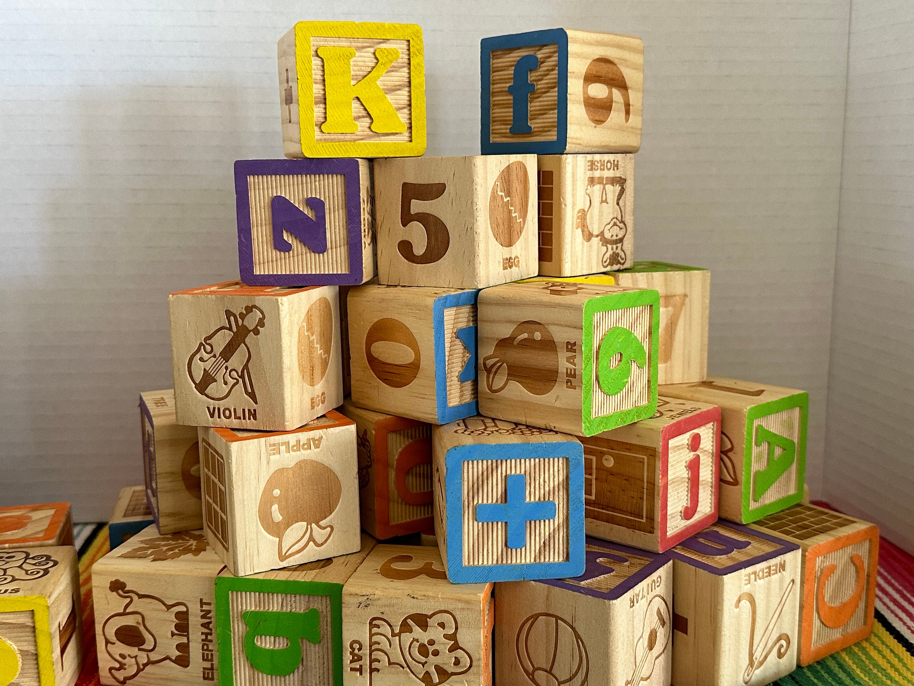 Vintage Wooden Alphabet Blocks Printed Backdrop - 7266 – Backdrop