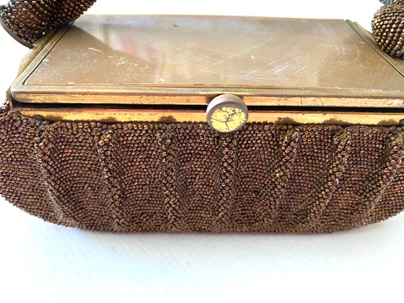 Vintage 30's BEADED LUCITE HANDBAG 40's Evening C… - image 3