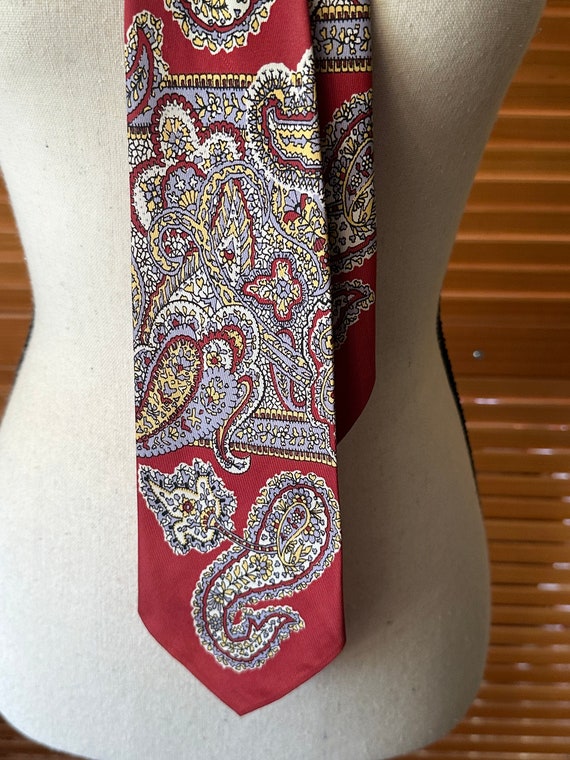 Gorgeous 40’s PAISLEY PRINT NECKTIE Vintage “Exot… - image 3