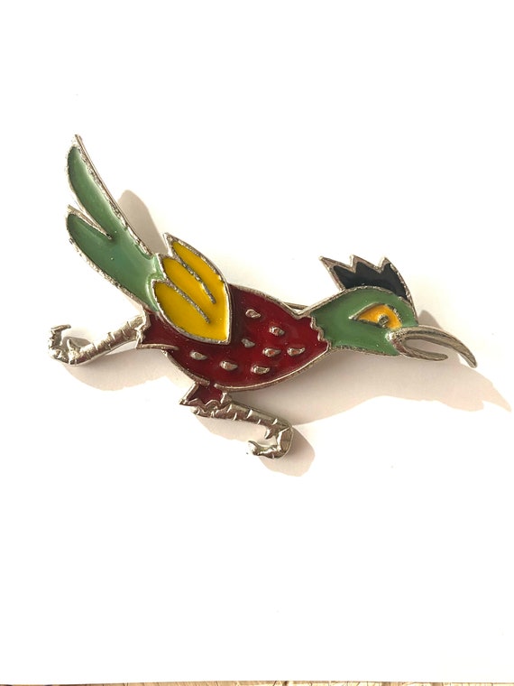 Sweet ViNTAGE ROADRUNNER Enamel BROOCH PiN Southwe