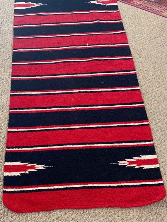 Vintage Saddle BLANKET Southwestern NAVAJO Red & Black Etsy