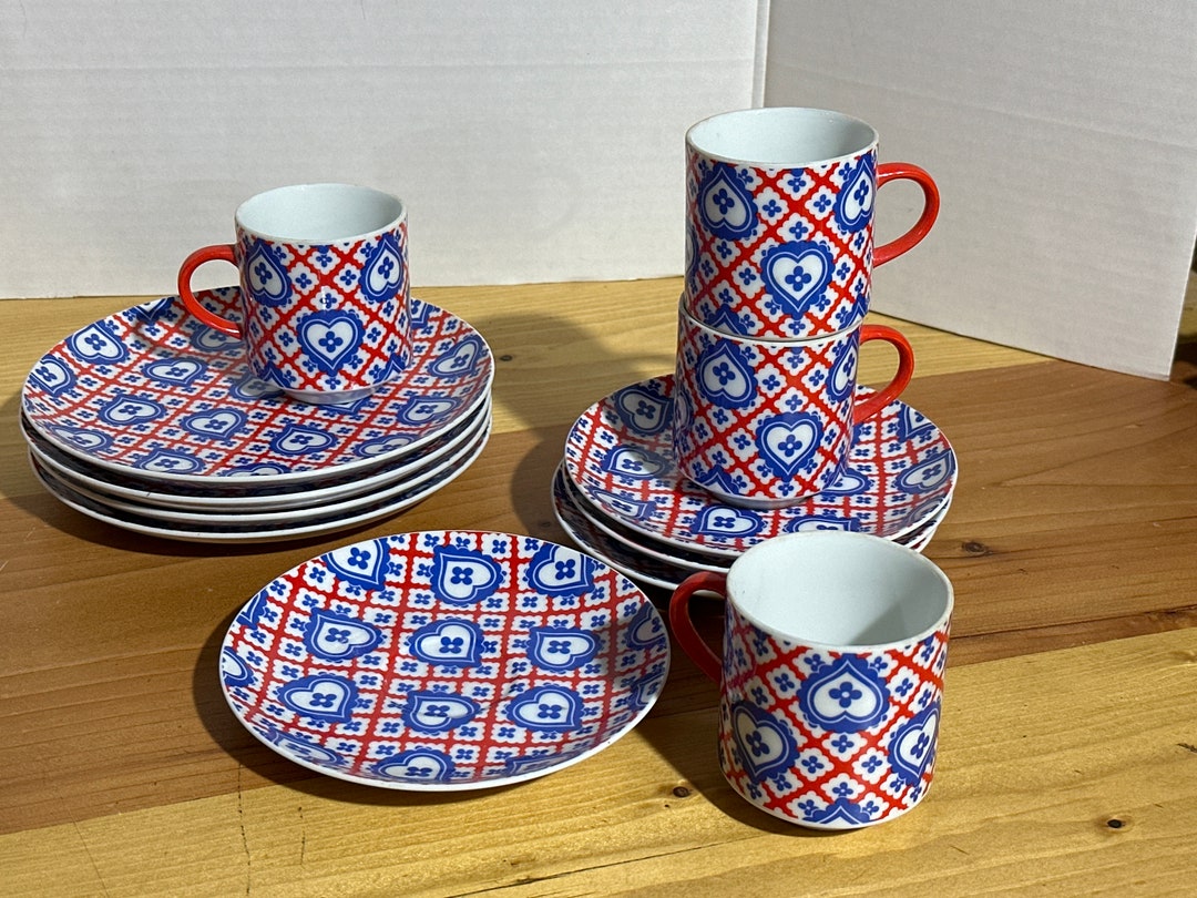 Sixties Vintage DISH Set LUNCH PLATES Set 60's 70's Etsy