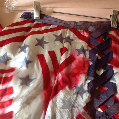 Vintage BURLESqUE Showgirl COSTUME shops Awesome 30's 40's STARS and STRIPES Patriotic Outfit July 4th America Parade