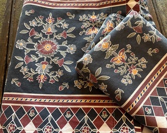 Vintage FULL Sheet SeT 1970s EARTH~TONE Geometric 1 Flat & 2 PiLLOWCASES