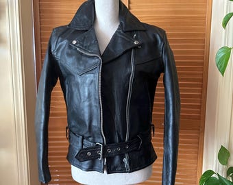 Vintage Cal Leather Motorcycle Jacket, Size Medium, 1950s CHP
