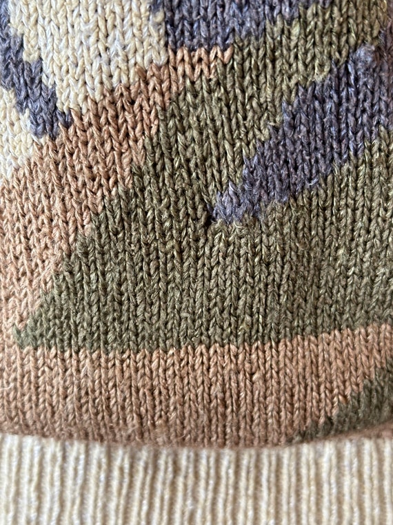 GoRGEOUS ViNTAGE 70’s HAND Knit COTTON Safari SWE… - image 4
