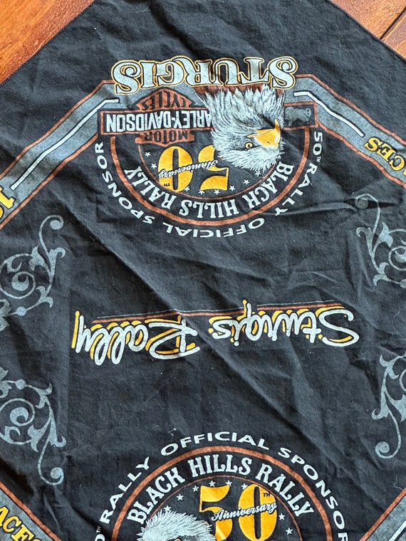 ViNTAGE 1990 StURGIS HARLEY MOTORCYCLE BANDANA - image 9