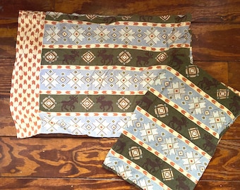 Vintage Flannel PILLOWCASES Cabin Core SOUTHWEST Design Woodland