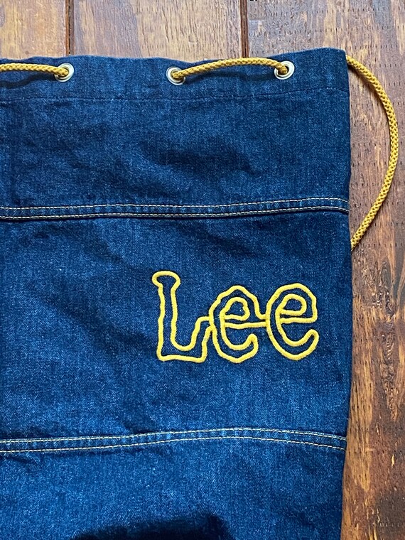 Vintage 70’s EMBROIDERED LEE Denim DUFFLE Bag DuF… - image 8