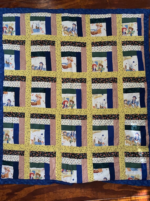 Vintage 80s QUILT Patchwork BLANKET Kids Throw Cover Hand Made Hand Sewn Sweet Material Bedspread Crib Blanket Picnic Blanket Etsy Canada