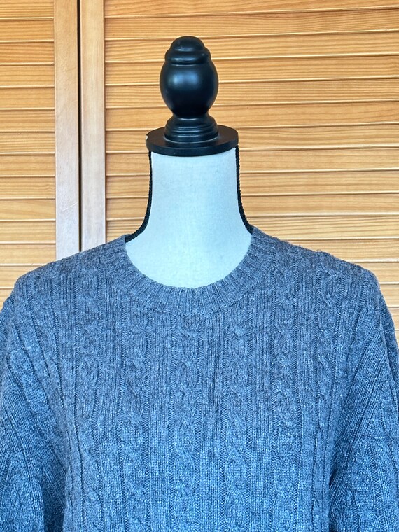 Wool SWEATER Vintage FISHERMAN KNIT Cable L. L Be… - image 4