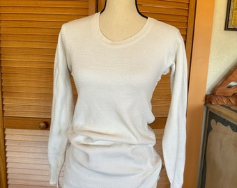 1950s THERMAL WAFFLE KNIt SHIRT “Bodyguard” Vintage Long Sleeves