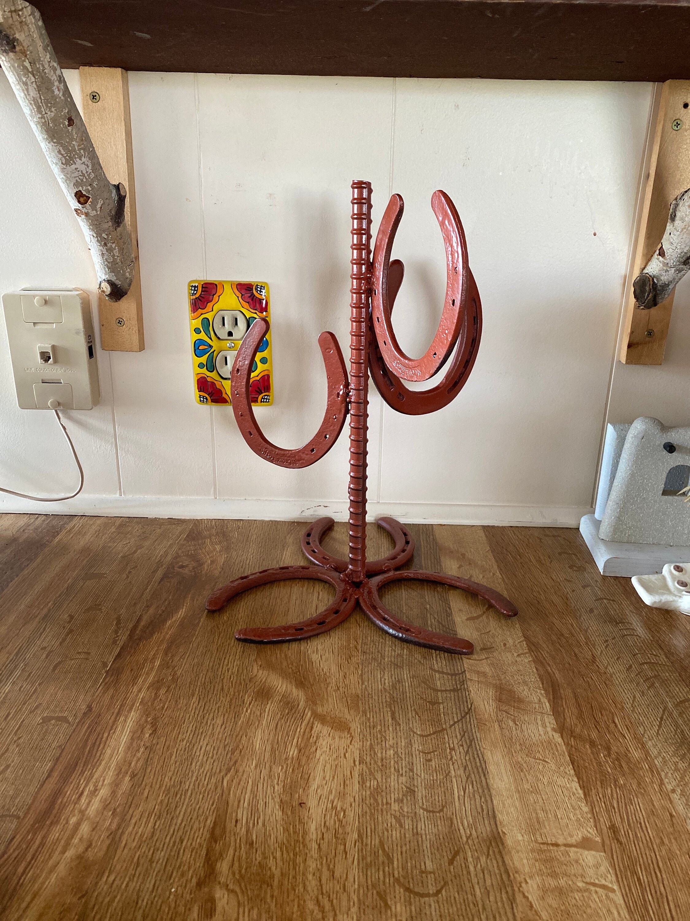Vintage HORSESHOE MUG Display RACK Rebar & Horseshoes Etsy UK