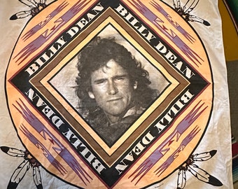 ViNTAGE BILLY DEAN BANDANA Country Music Scarf SOuVENIR Rock & Roll