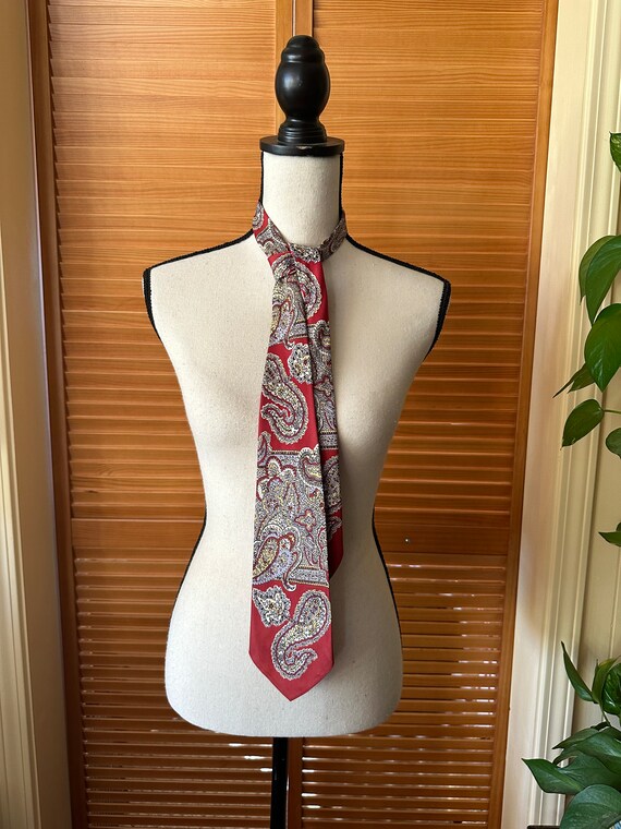 Gorgeous 40’s PAISLEY PRINT NECKTIE Vintage “Exot… - image 9