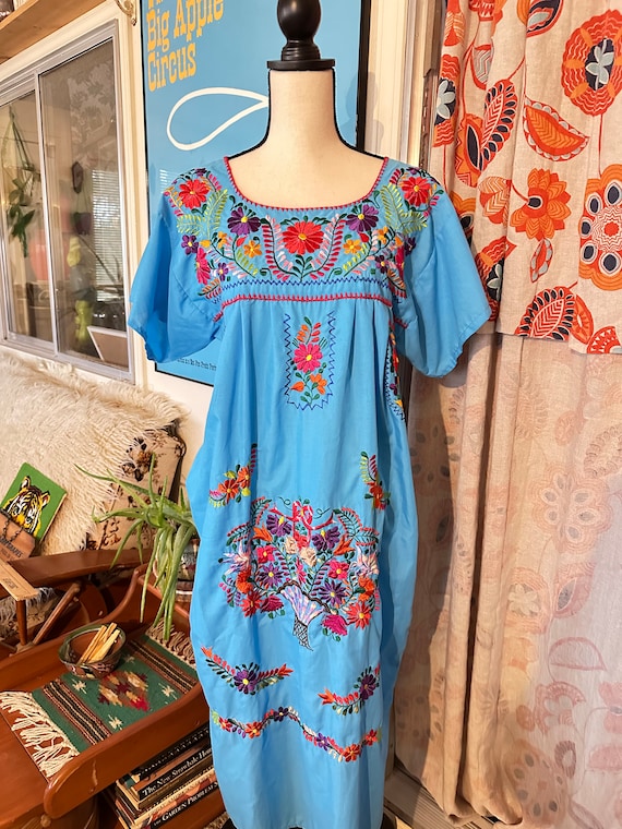 Vintage mexican dress bright gem