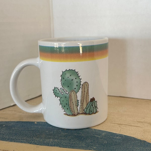 Desert 80’s CACTuS Coffee MUG Vintage SOUTHWESTERN Tea Cup