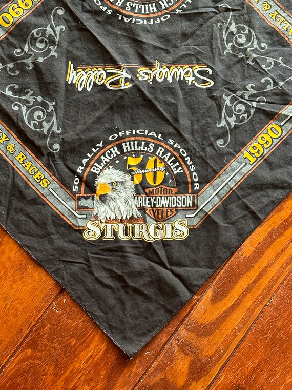 ViNTAGE 1990 StURGIS HARLEY MOTORCYCLE BANDANA - image 8