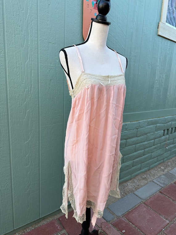 ANTIQUE Gorgeous 1920s SiLK CHEMISE NIGHTIE Slip … - image 9