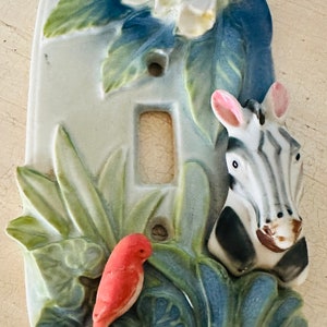 Vintage ZEBRA SWITCH PLATE Cover EXOtIC BiRD Outlet Cover image 10