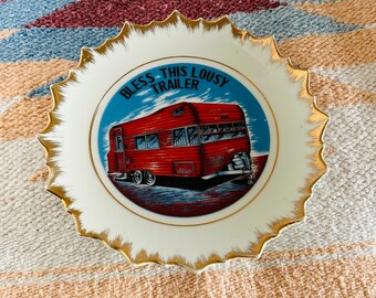 BLESS OuR LoUSY TRAILER PLATE R V Camper Dish Plaque Wall Hanging