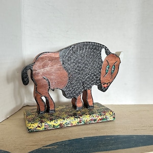 Handmade Wooden Buffalo Wall Decor: Southwest Lodge Art, 9&quot; x 9&quot;
