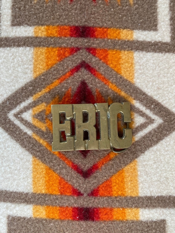 1970’s Awesome ERIC Name BELT BUCKLE Vintage Seve… - image 1