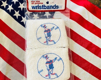 Vintage DEAD Stock CORONET Advertising WRiST BANDS Baseball Duck! Sweat Bands